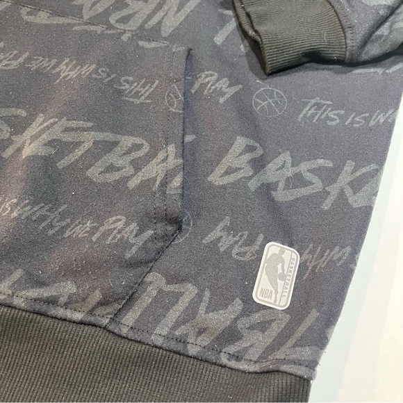 Vtg NBA Black Men’s Hoodie “Respect The Game” Pullover Basketball Sz Large - Picture 6 of 10